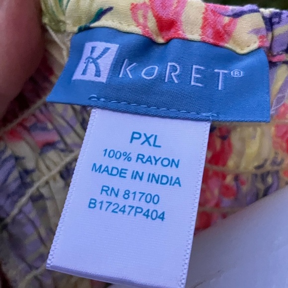 Koret floral Sleeveless V-Neck Sundress front slit PXL rayon - Picture 9 of 9